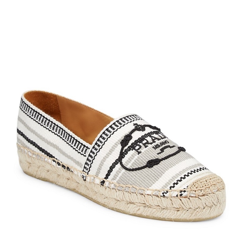 Covetable cotton espadrilles with embroidered Prada logo